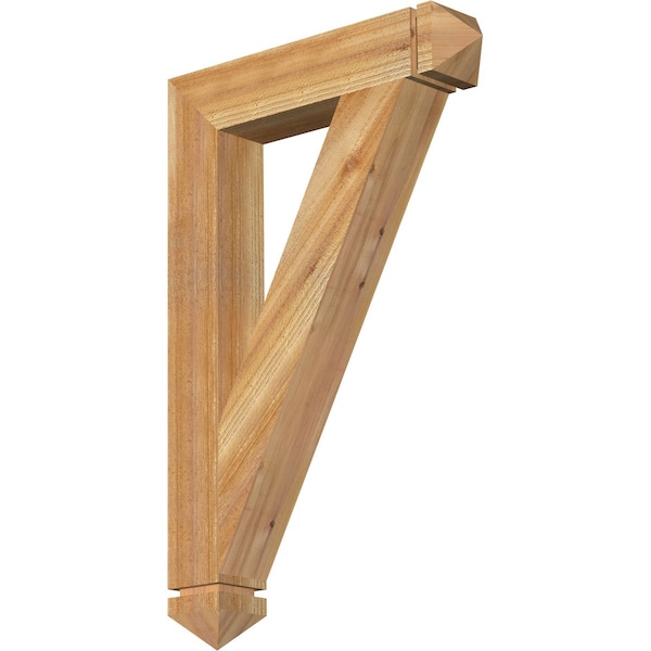 Ekena Millwork Traditional Arts & Crafts Rough Sawn Bracket, Western Red Cedar, 4"W x 22"D x 34"H BKT04X22X34TRA03RWR - main